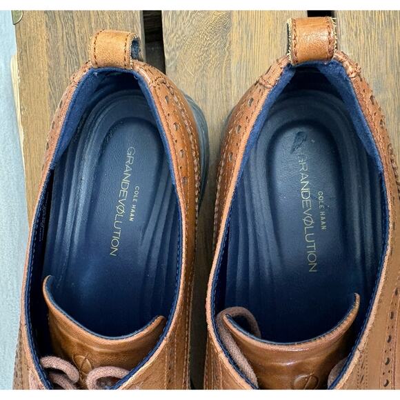 Cole Haan Men\'s Brown Leather Grand Evolution Shortwing Oxfords Size 10.5 C26385 main image 7
